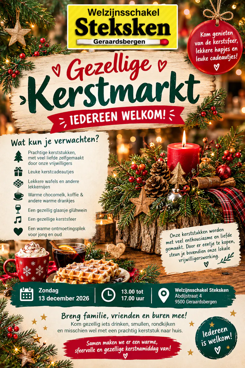 Gezellige kerstmarkt Welzijnsschakel Steksken