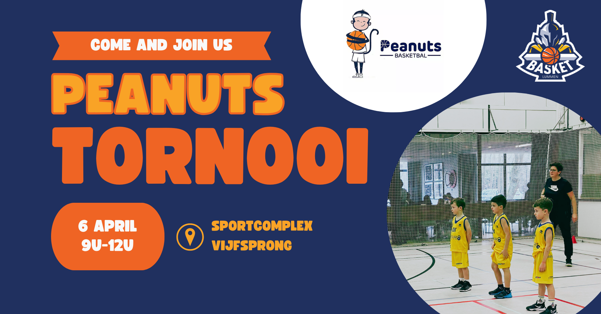 Banner Peanuts Tornooi Basket Lummen