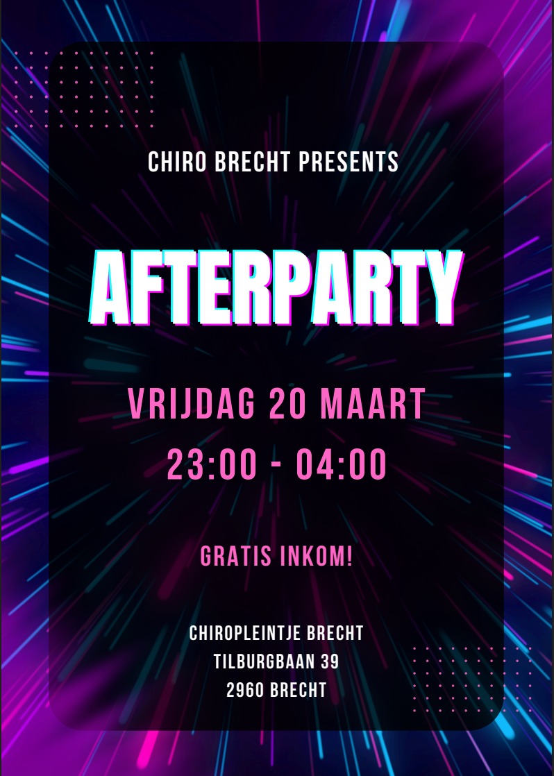 Affiche van de afterparty