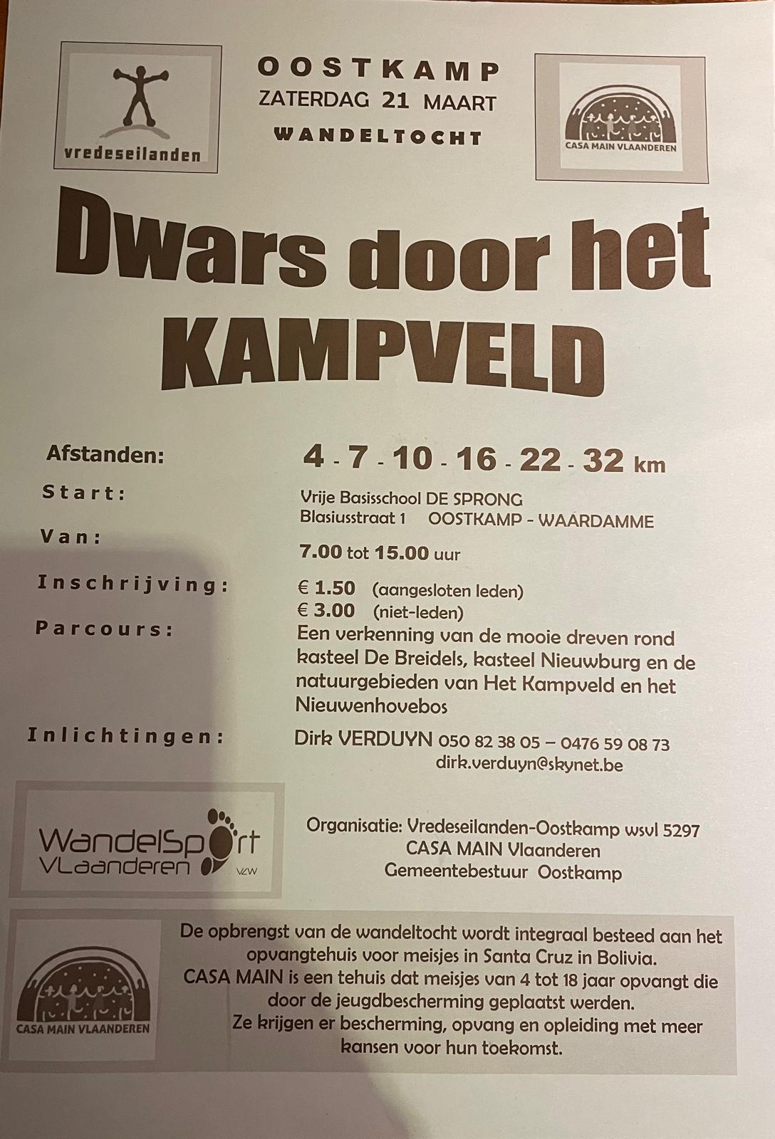 Al wandelend lekker genieten van het mooie kampveld en omgeving