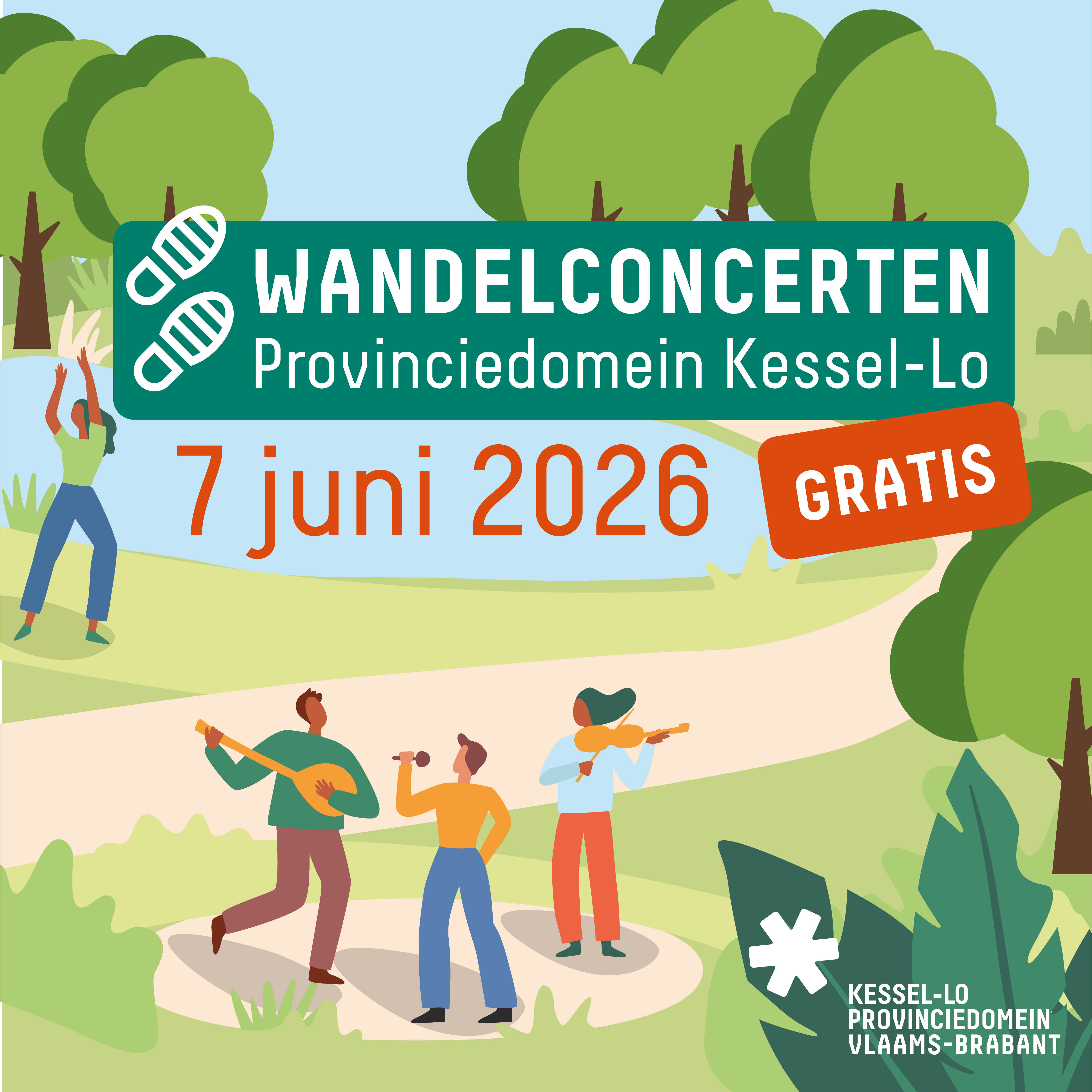 Wandelconcerten op zondag 7 juni 2026 in Provinciedomein Kessel-Lo