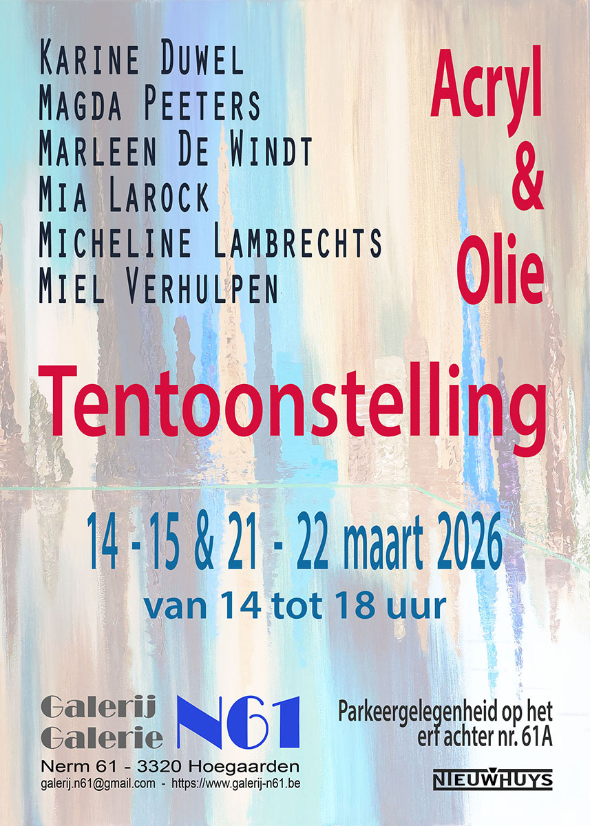 Info flyer met de namen en data van de expo