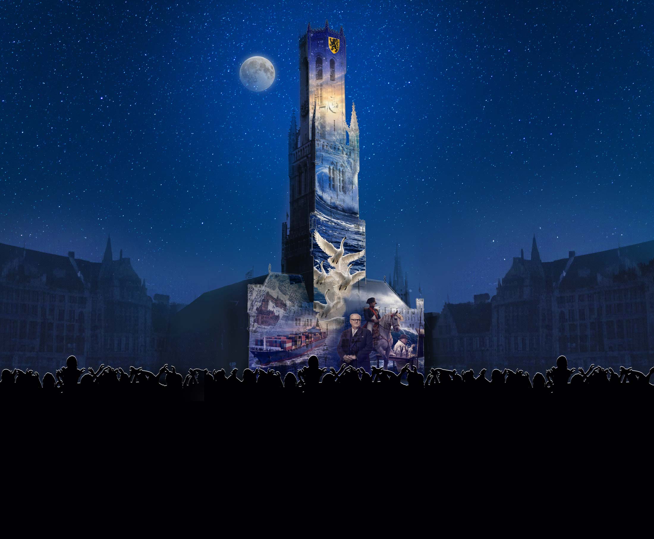 Clean visual Het Belfort Vertelt, een verhaal van eb en vloed