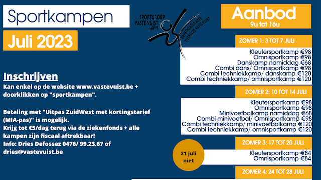 Sportkamp Juli 2023
