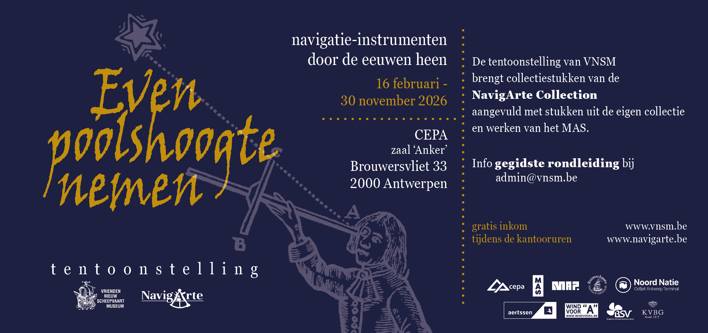 flyer van de tentoonstelling "Even Poolshoogte Nemen"