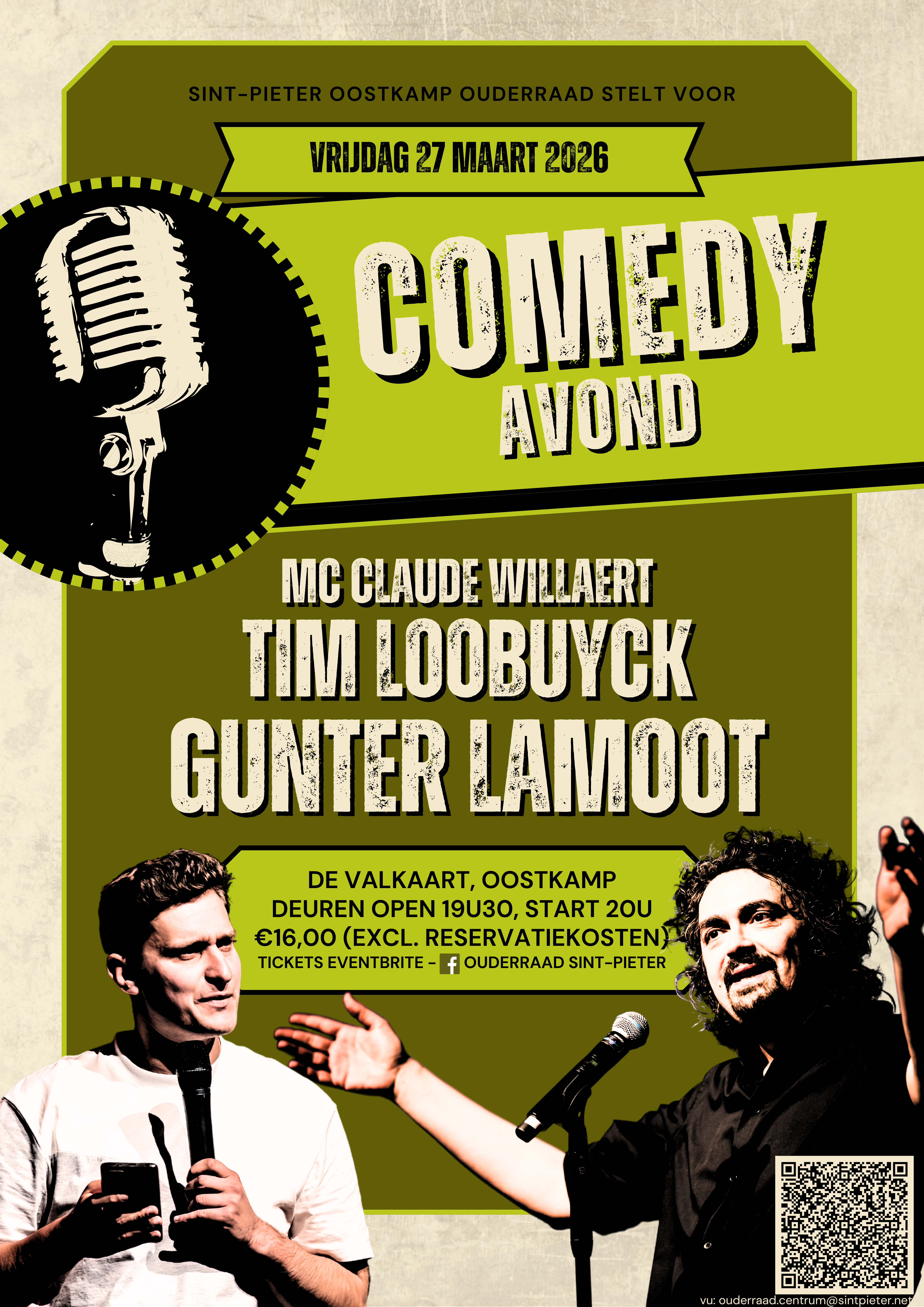 affiche comedyavond ouderraad Sint-Pieter Oostkamp