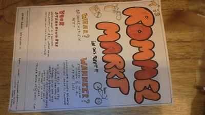 foto van flyer van de rommelmarkt