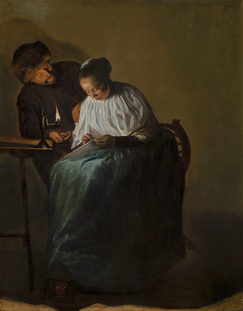 Judith Leyster, 'Jonge vrouw die door een man wordt belaagd', 1631. Mauritshuis