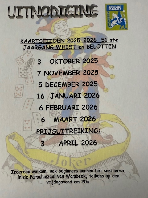 Raak Wambeek kaartseizoen 2025-2026