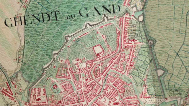 Ferrariskaart 1775 via Gent Gemapt