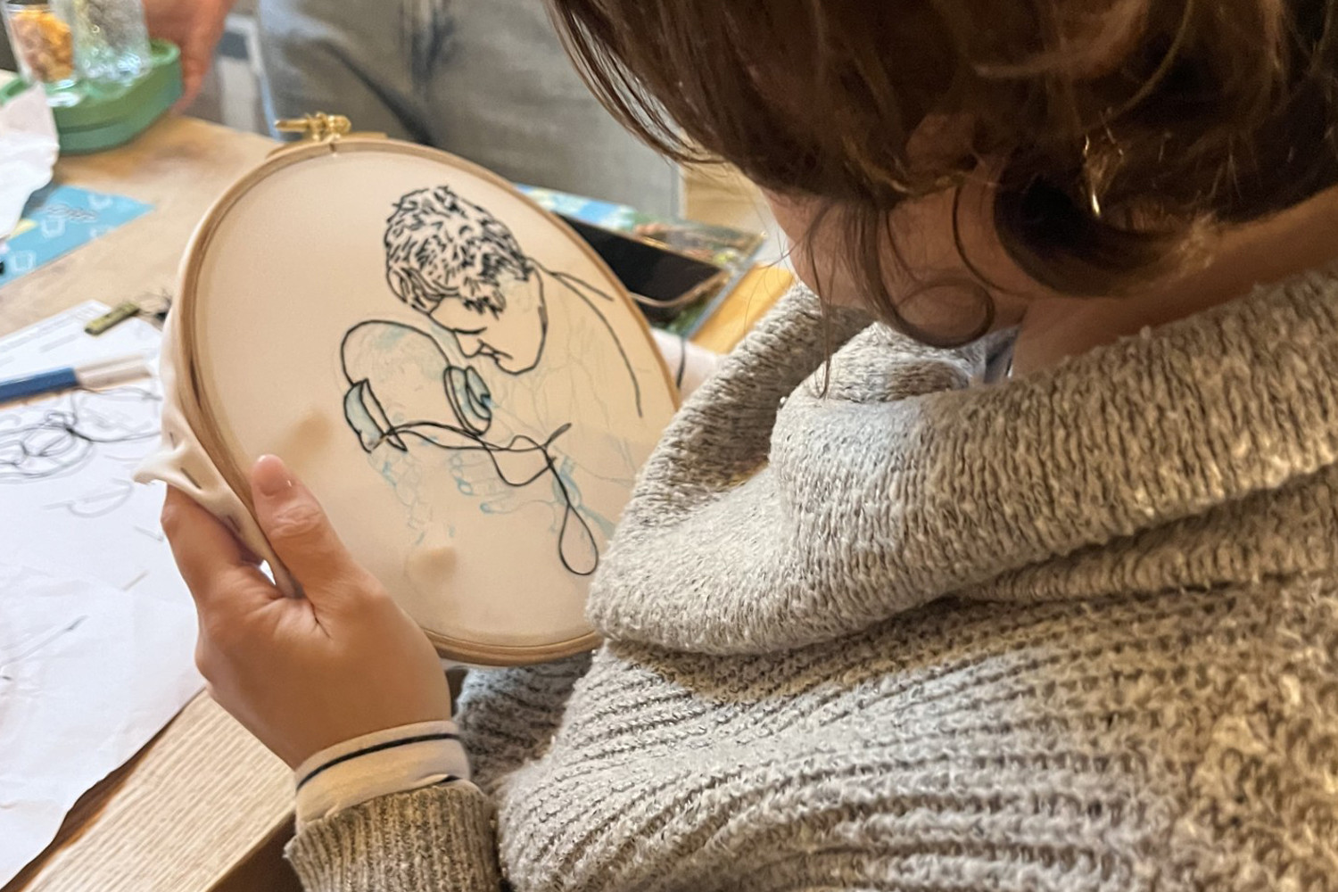 Lijntekeningen borduren