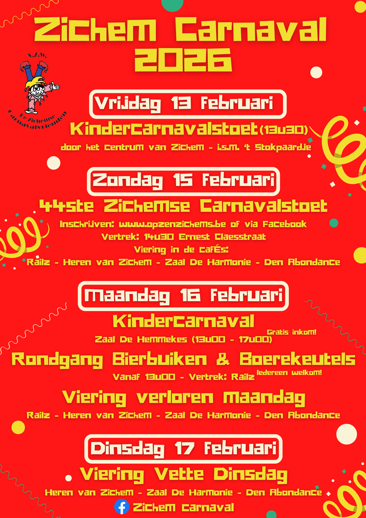 Zichem carnaval 2026