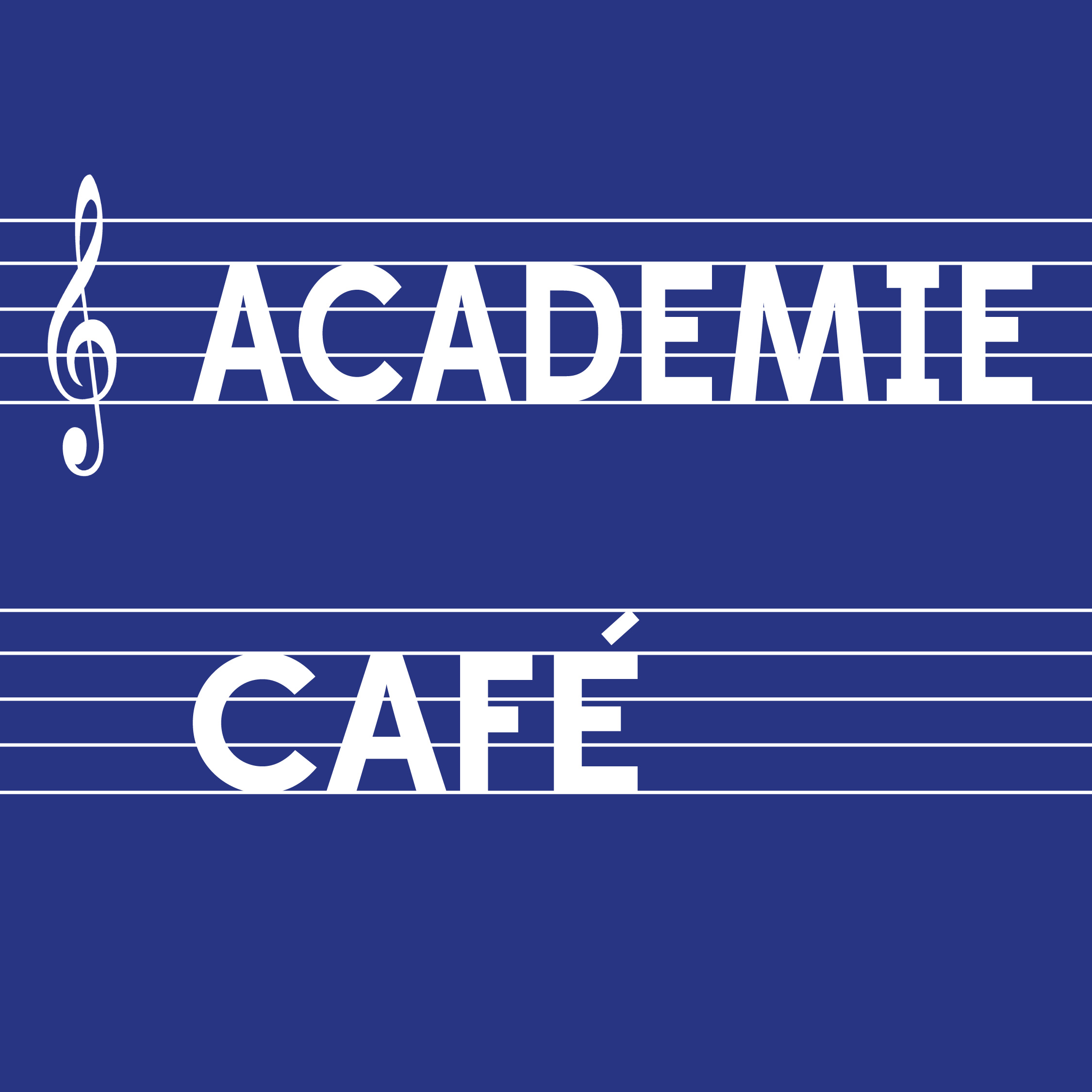 blauwe achtergond witte notenbalk met tekst