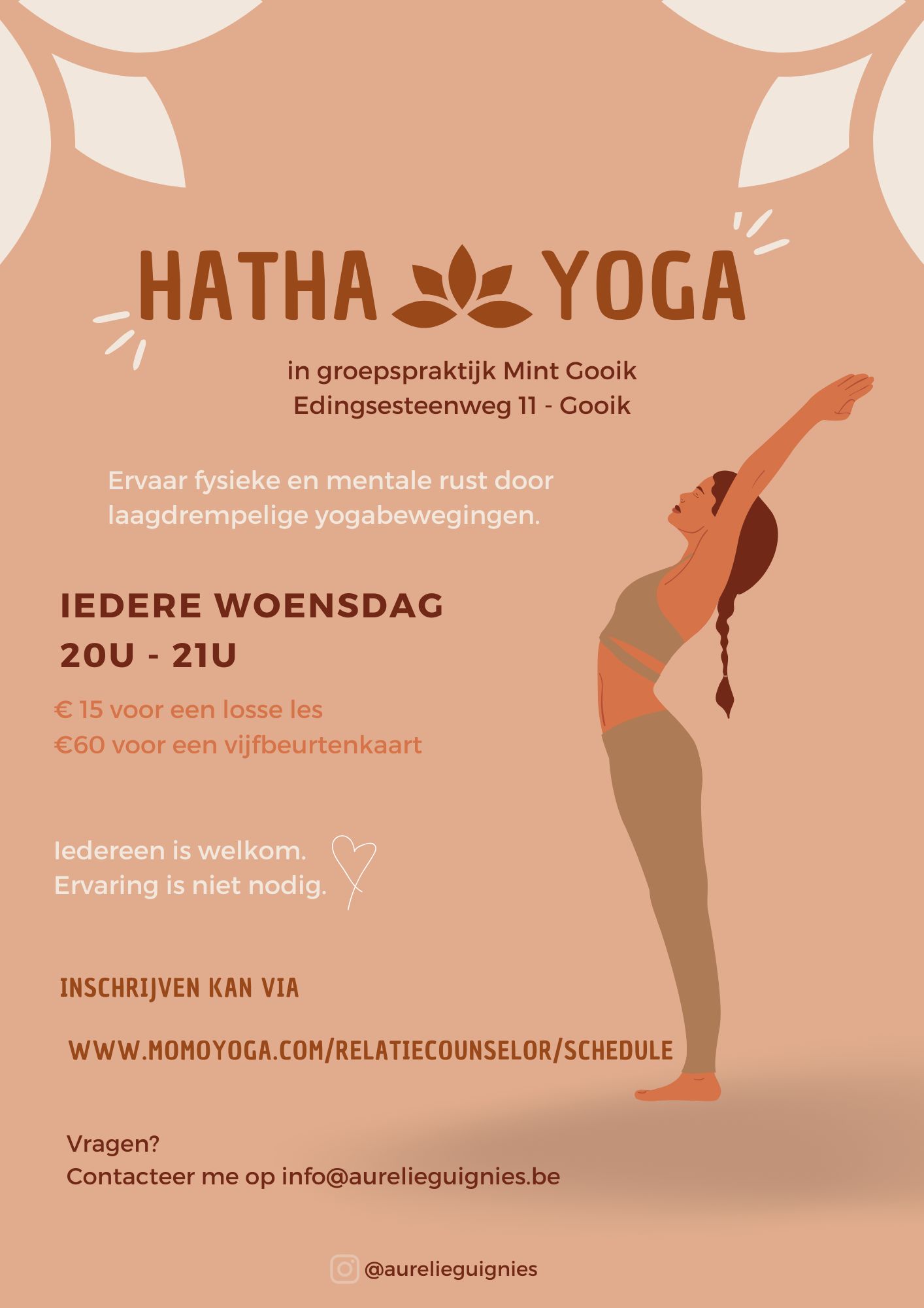 Deze les is toegankelijk voor zowel ervaren als beginnende yogi's. Yoga is een goed idee wanneer je op zoek bent naar vertragen, versterken en meer in contact met je lijf komen. Het brengt geest en lichaam in balans.