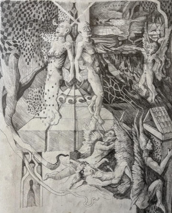 Uit de wonderlijke gedachten van Paul-Emile: potloodtekening op groot formaat