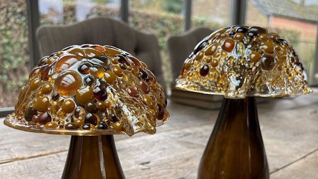 Glaskunst Workshop Paddenstoel 2 Bruine Hoedjes