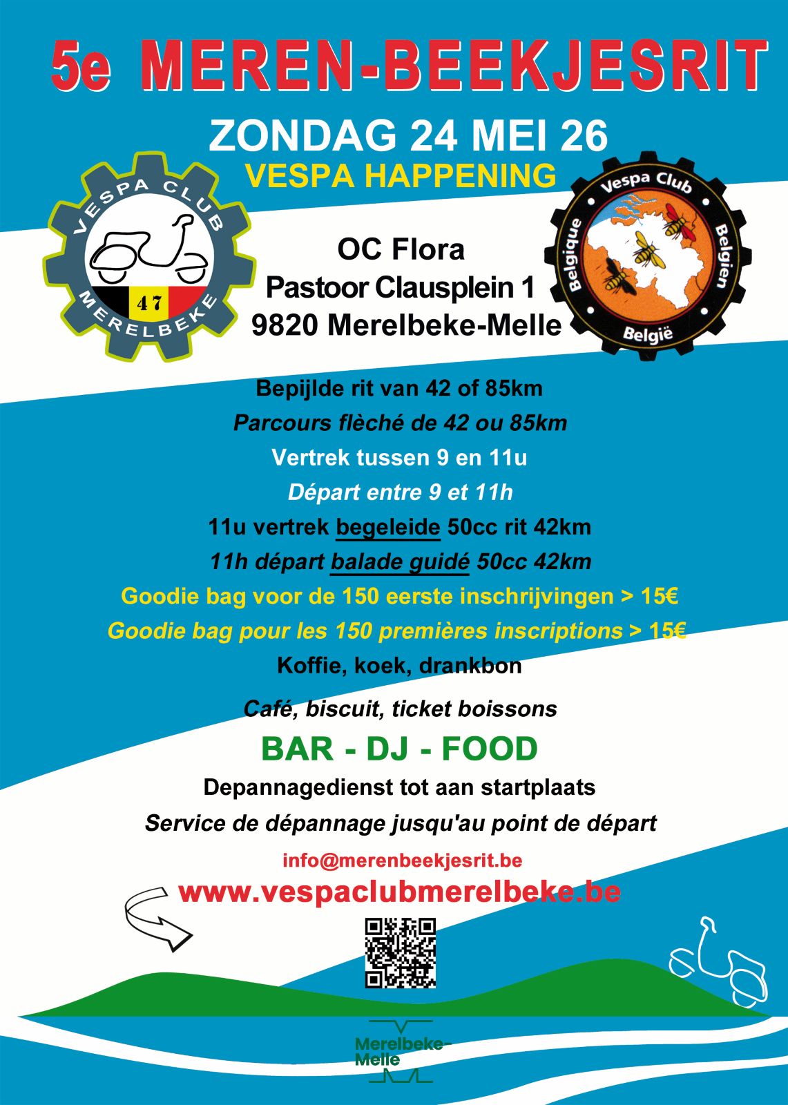 5e Merenbeekjesrit van Vespa Club Merelbeke