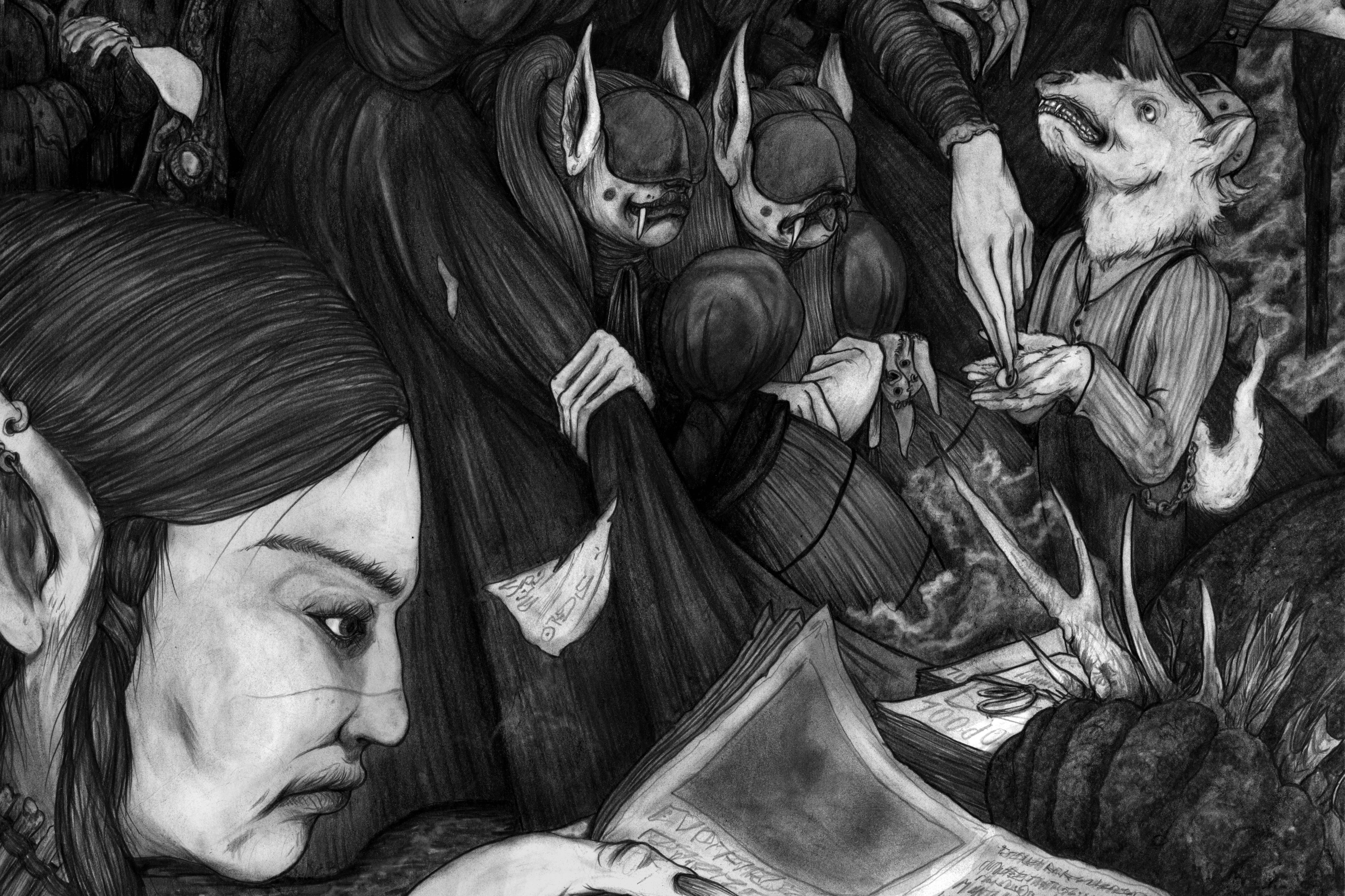 Groots tekenen met grafiet en houtskool