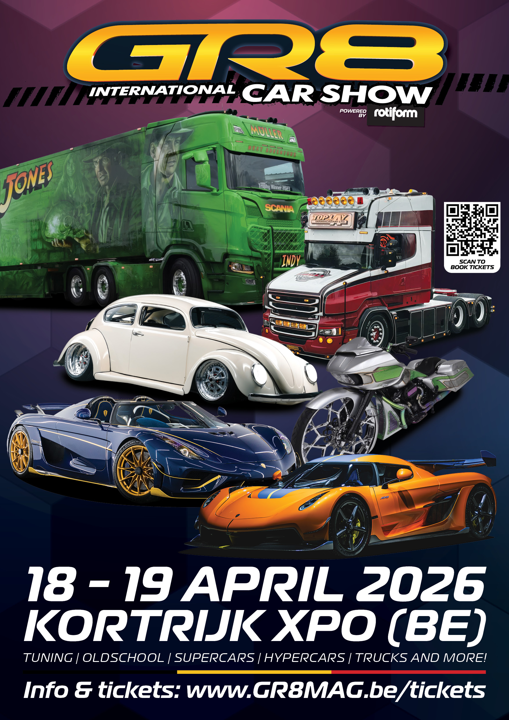 Verschillende exclusieve sportwagens, vrachtwagens, super- en hypercars aanwezig!