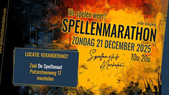 Spellenmarathon 21 december 2025 - Spellenclub Mechelen