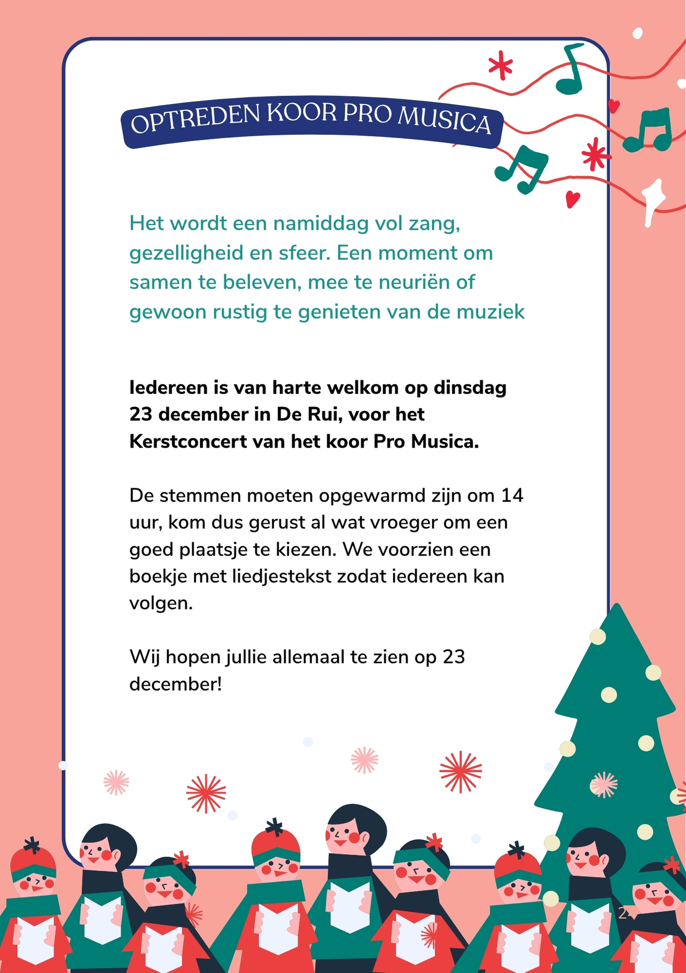 Optreden koor Pro Musica