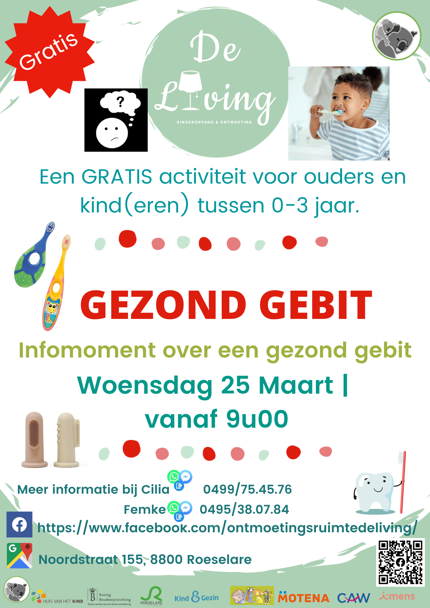 Hoe houd ik het gebit van mijn kind gezond? Infomoment voor iedereen met kinderen van 0-3 jaar