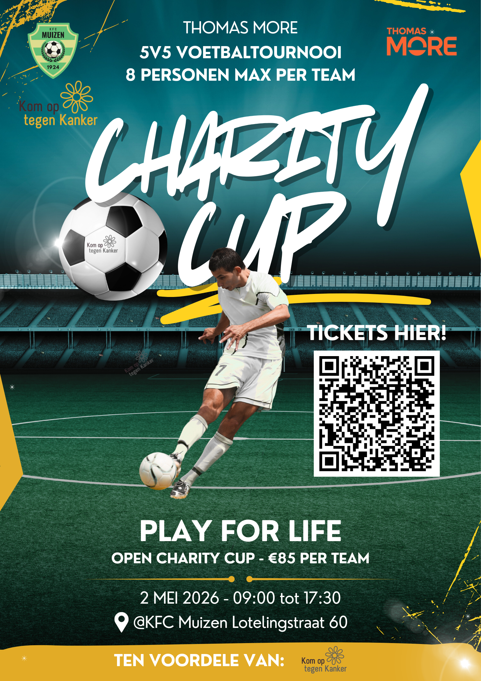 TICKETS: https://www.eventbrite.be/e/voetbalcup-tvv-kom-op-tegen-kanker-tickets-1984370846620?utm-campaign=social&utm-content=attendeeshare&utm-medium=discovery&utm-term=listing&utm-source=cp&aff=ebdsshcopyurl