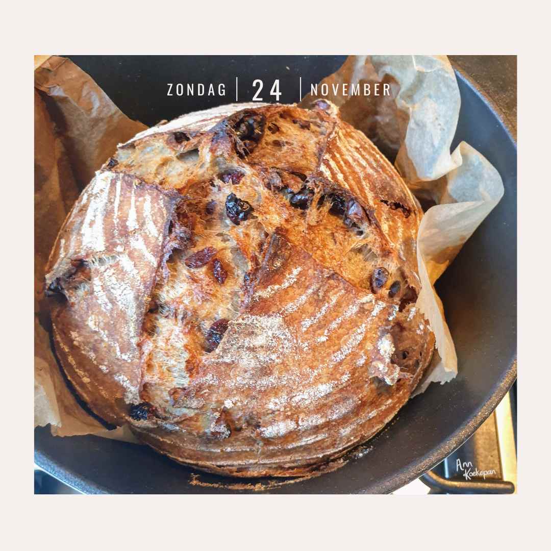 Walnoot en veenbes brood