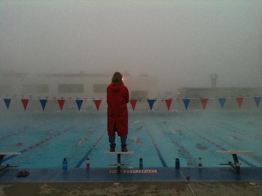 Vroege vogel zwemmen