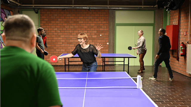 Met pingpong het weekend in