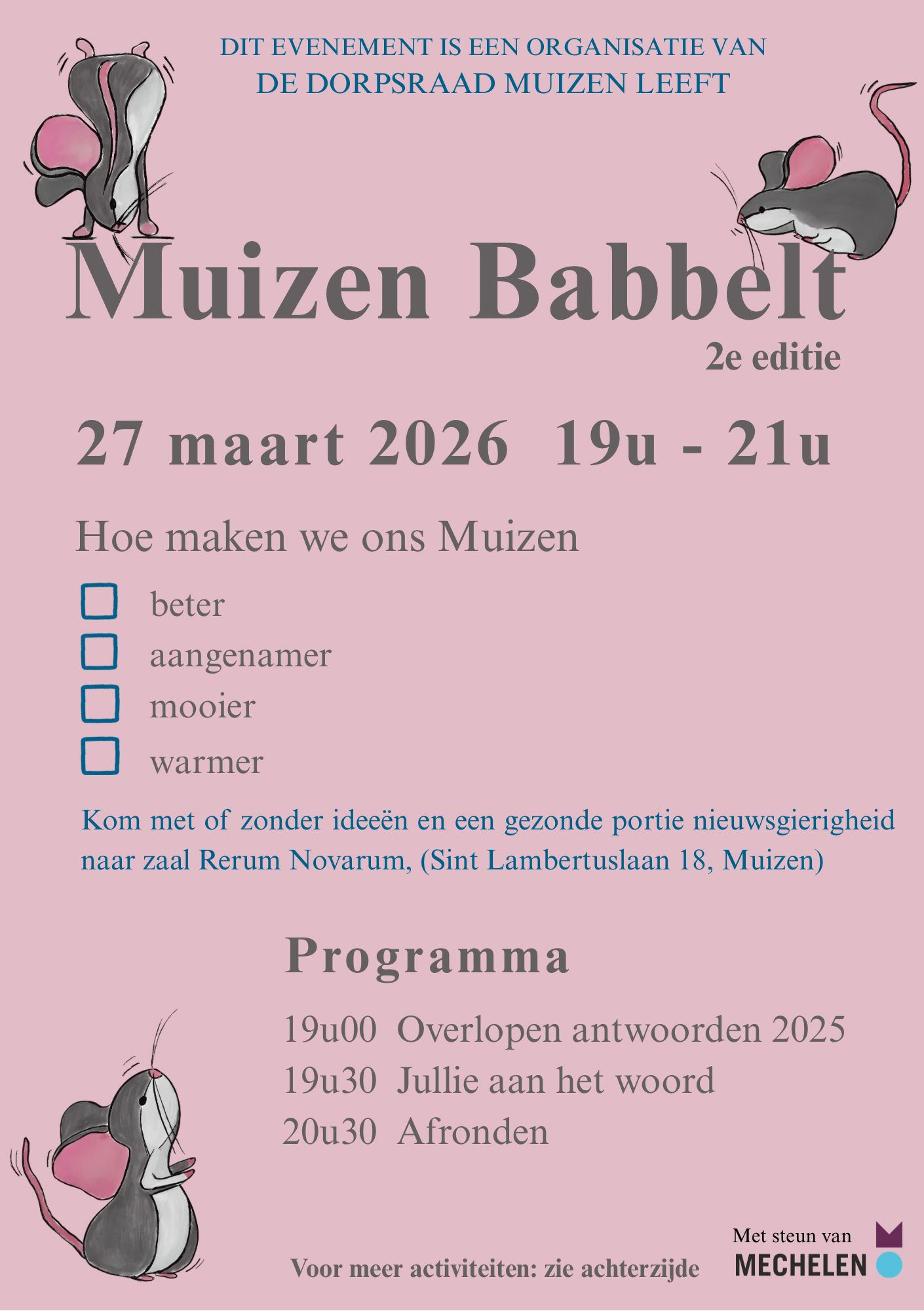 Muizen babbelt