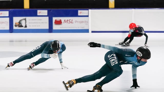 Shorttrack snelschaatsers in actie!