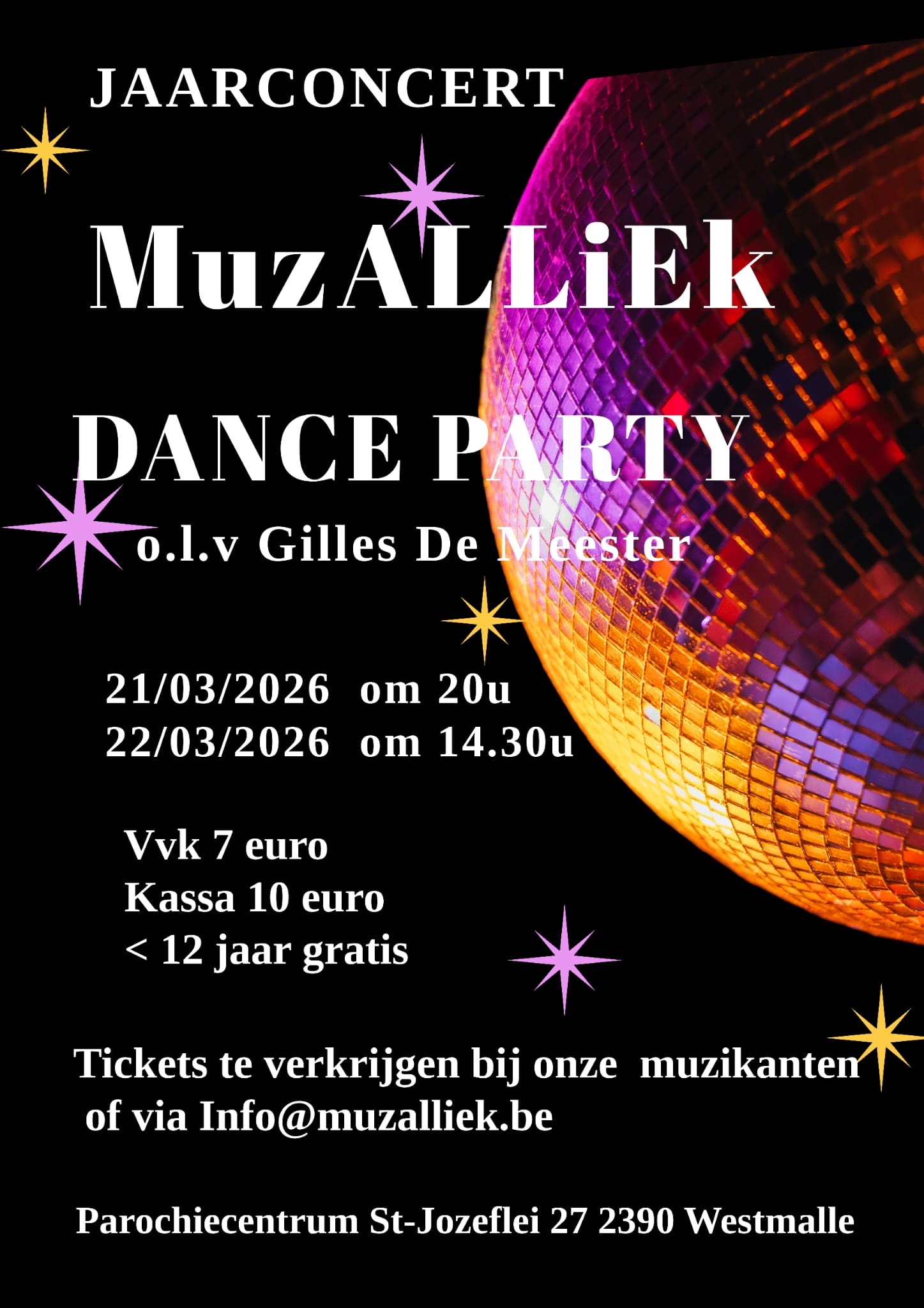 Dit jaar kiezen we voor de verschillende ritmes van dansmuziek, dus zeker de moeite waard om op je stoel te komen wiebelen tijdens ons concert!