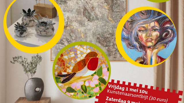 Affiche Connected in Art | Expo Peter Bex • Nathalie Bosmans • Liesbet Cosijns • Els Jammaers • Pascale Moens • Lourdes Silva • Christel Valkeneers