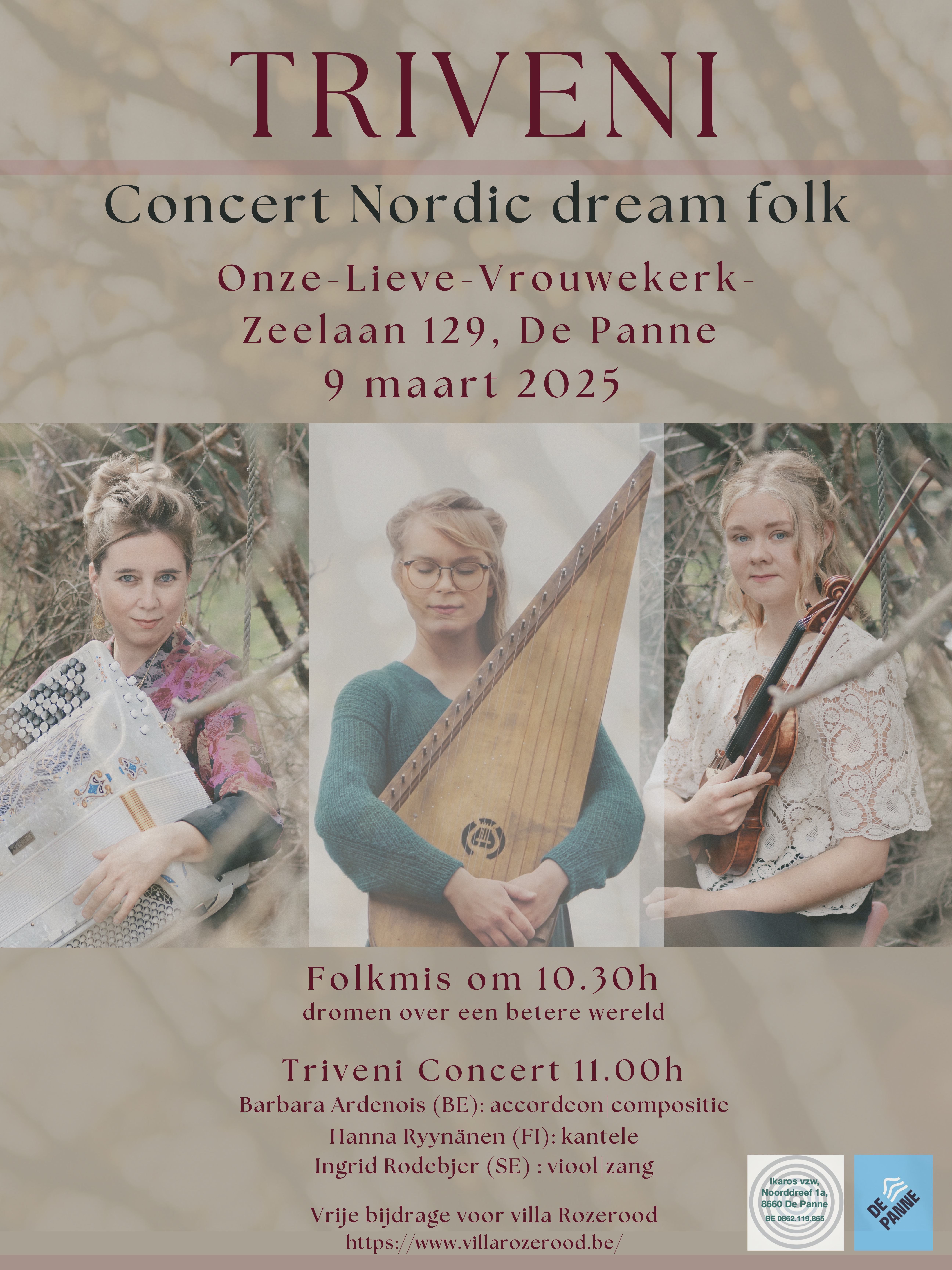 aankondiging van folkmis en concert