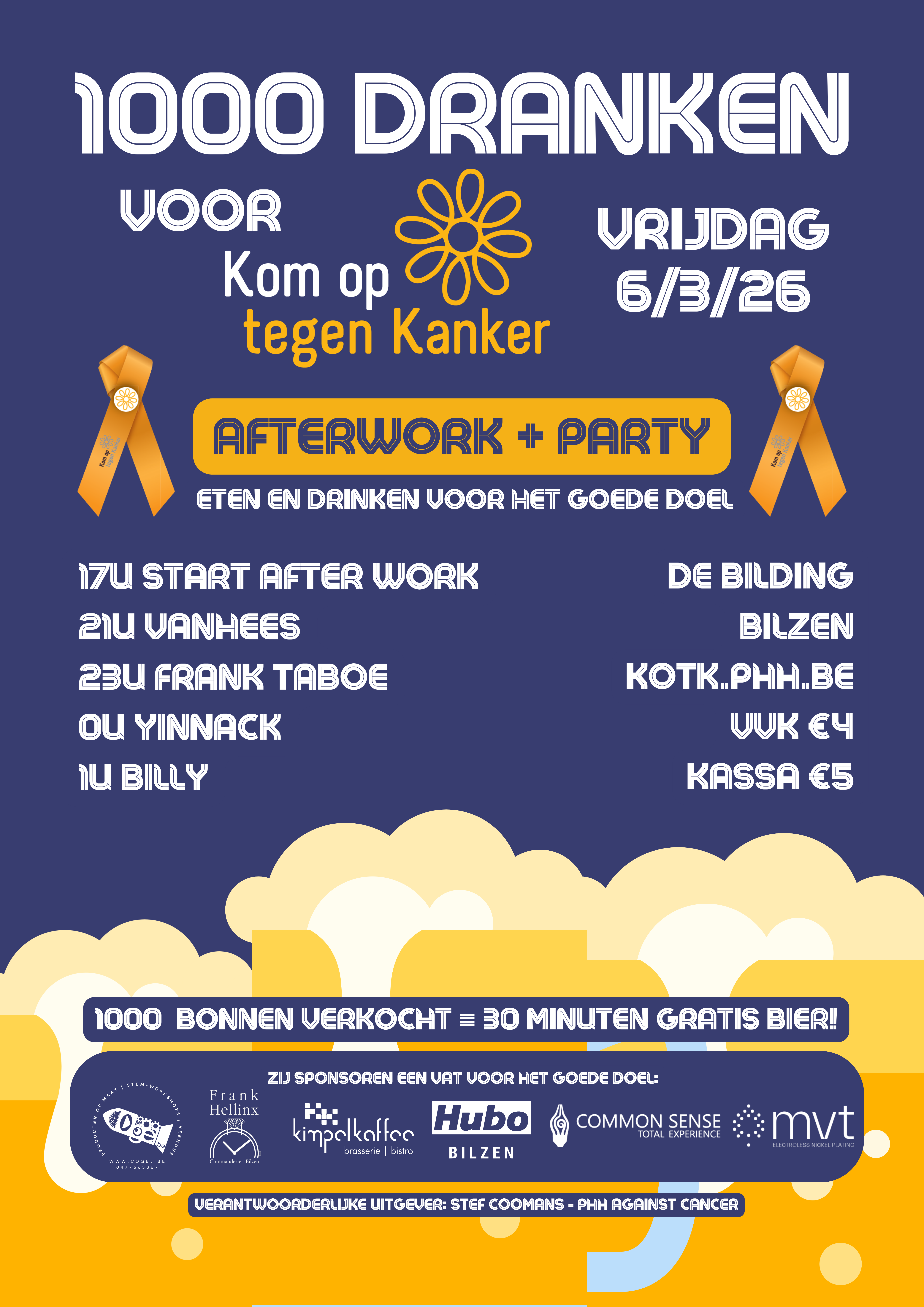 1000 Dranken voor Kom op tegen Kanker
