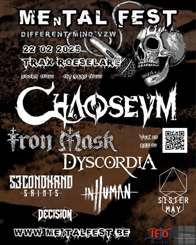 MEnTAL fest is een festival waarvan te totale opbrengst naar Tejo gaat. Kinderen vanaf 10 en jongeren tot 20 jaar kunnen daar terecht met mentale problemen. 7 bands voor een klein prijsje.Tickets via mentalfest.be