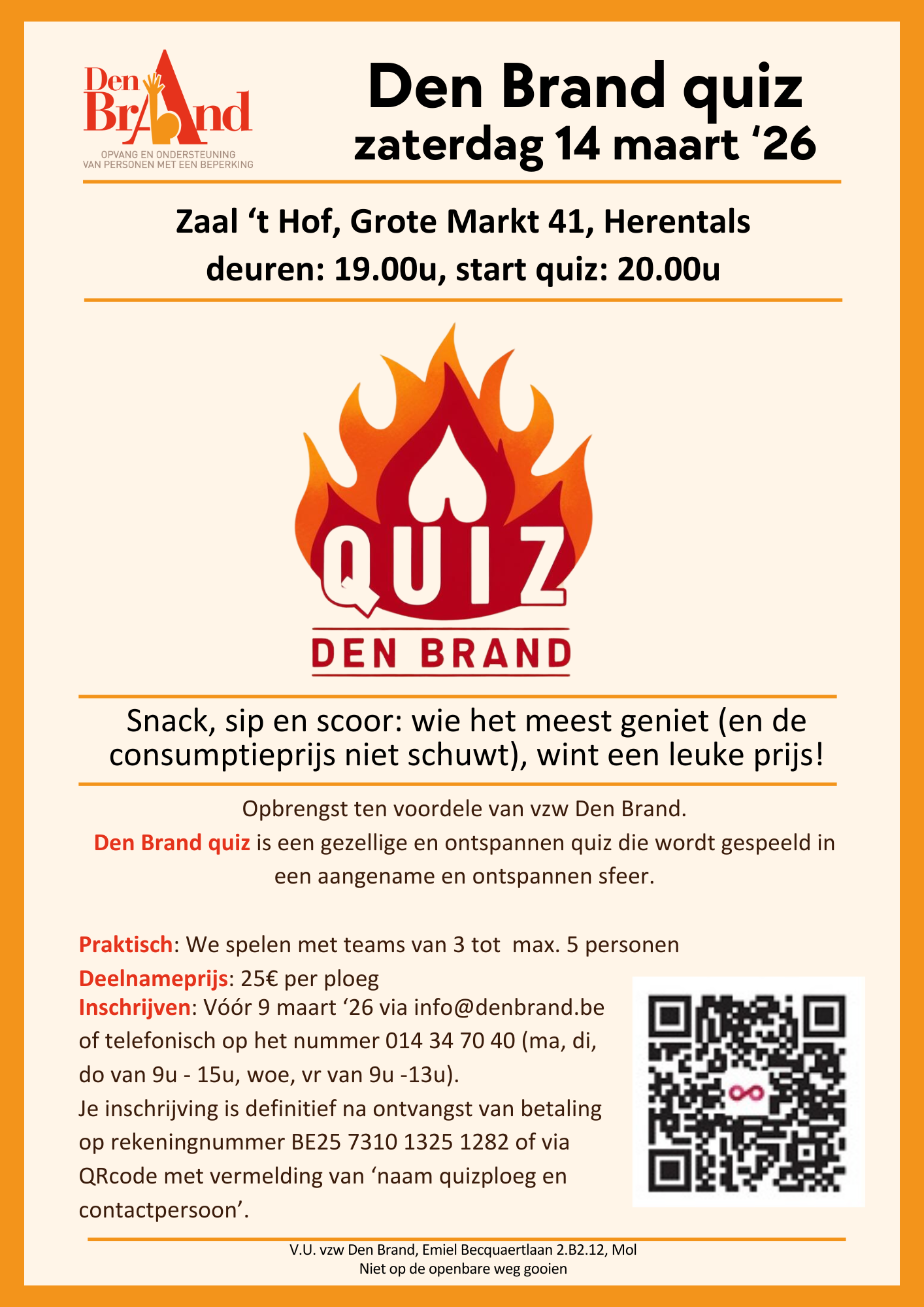Uitnodiging Den Brand quiz - 14 maart 2026