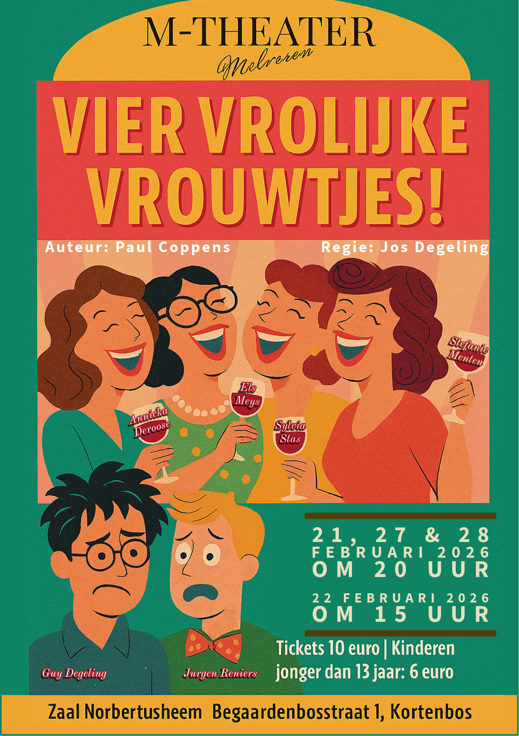 Vier vrolijke vrouwtjes