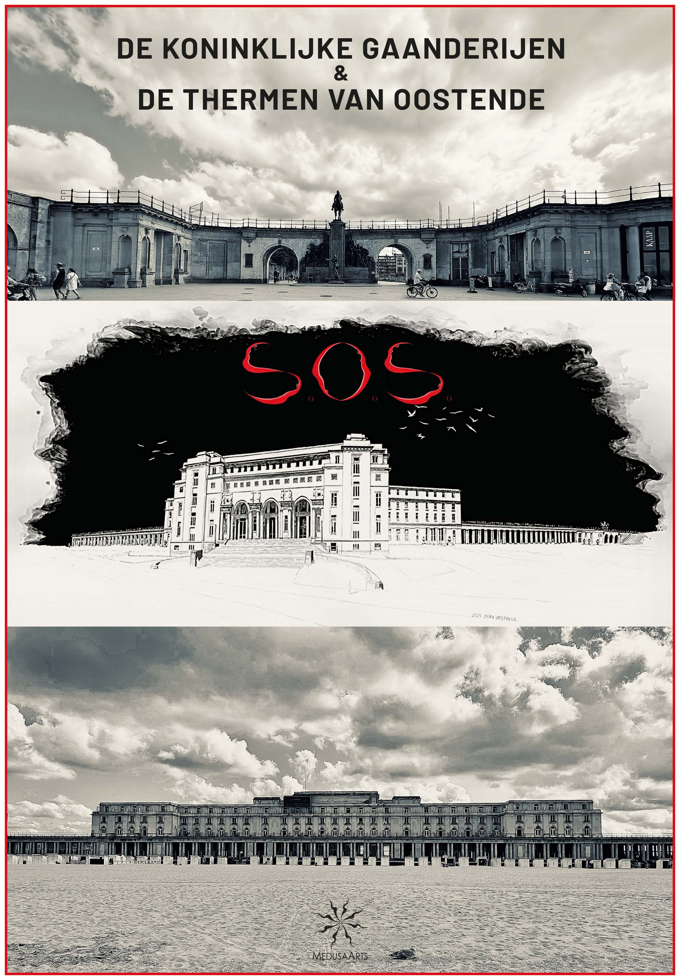 Affiche EXPO S.O.S. De Koninklijke Gaanderijen & De Thermen van Oostende