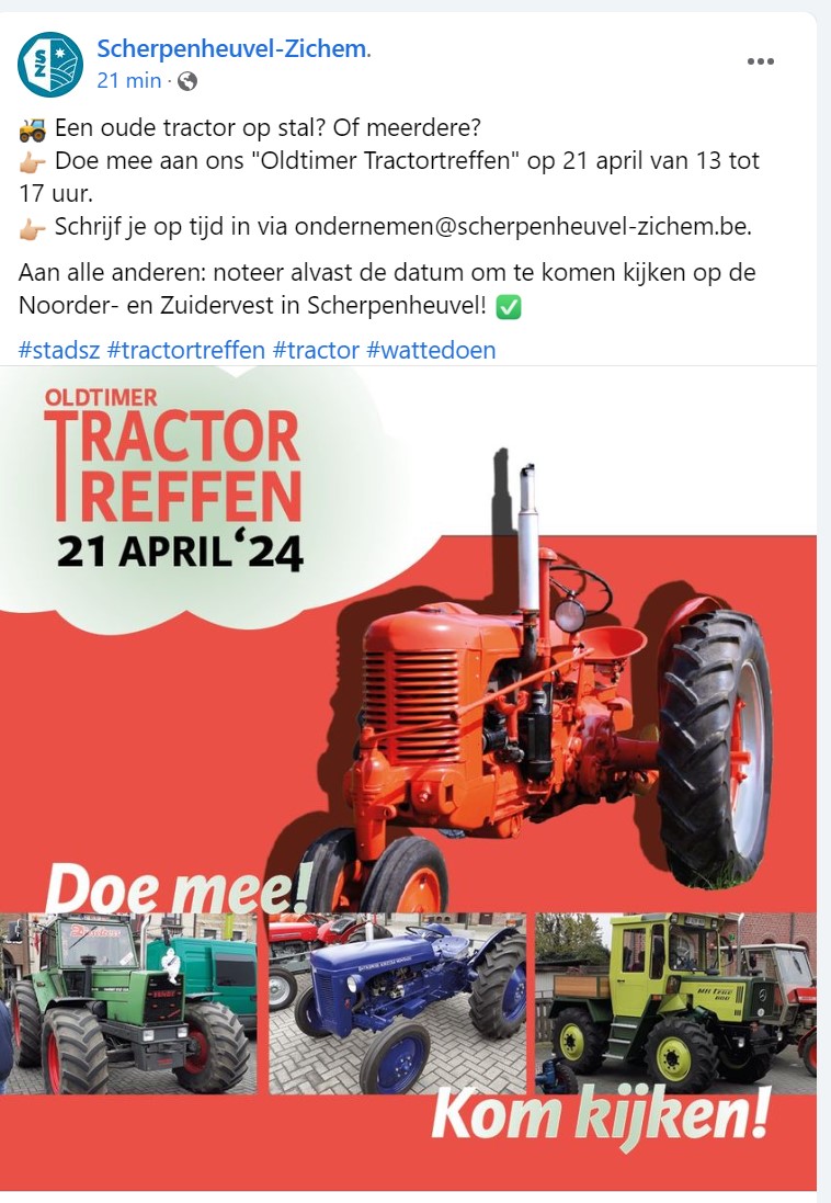 Oldtimer tractortreffen te Scherpenheuvel.