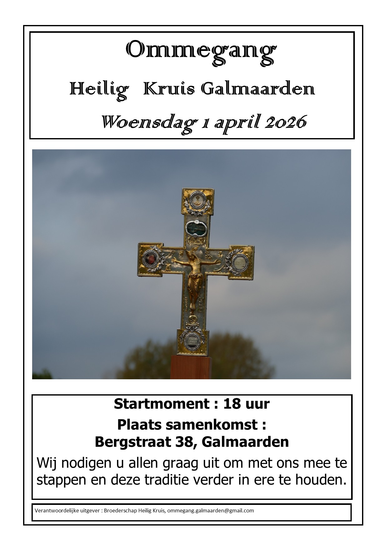 Uitnodiging Ommegang Heilig Kruis