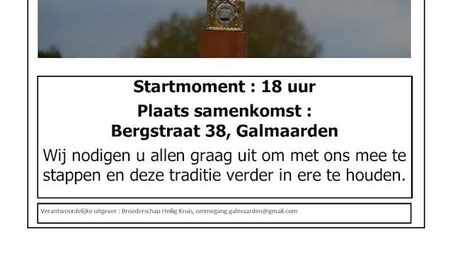 Uitnodiging Ommegang Heilig Kruis