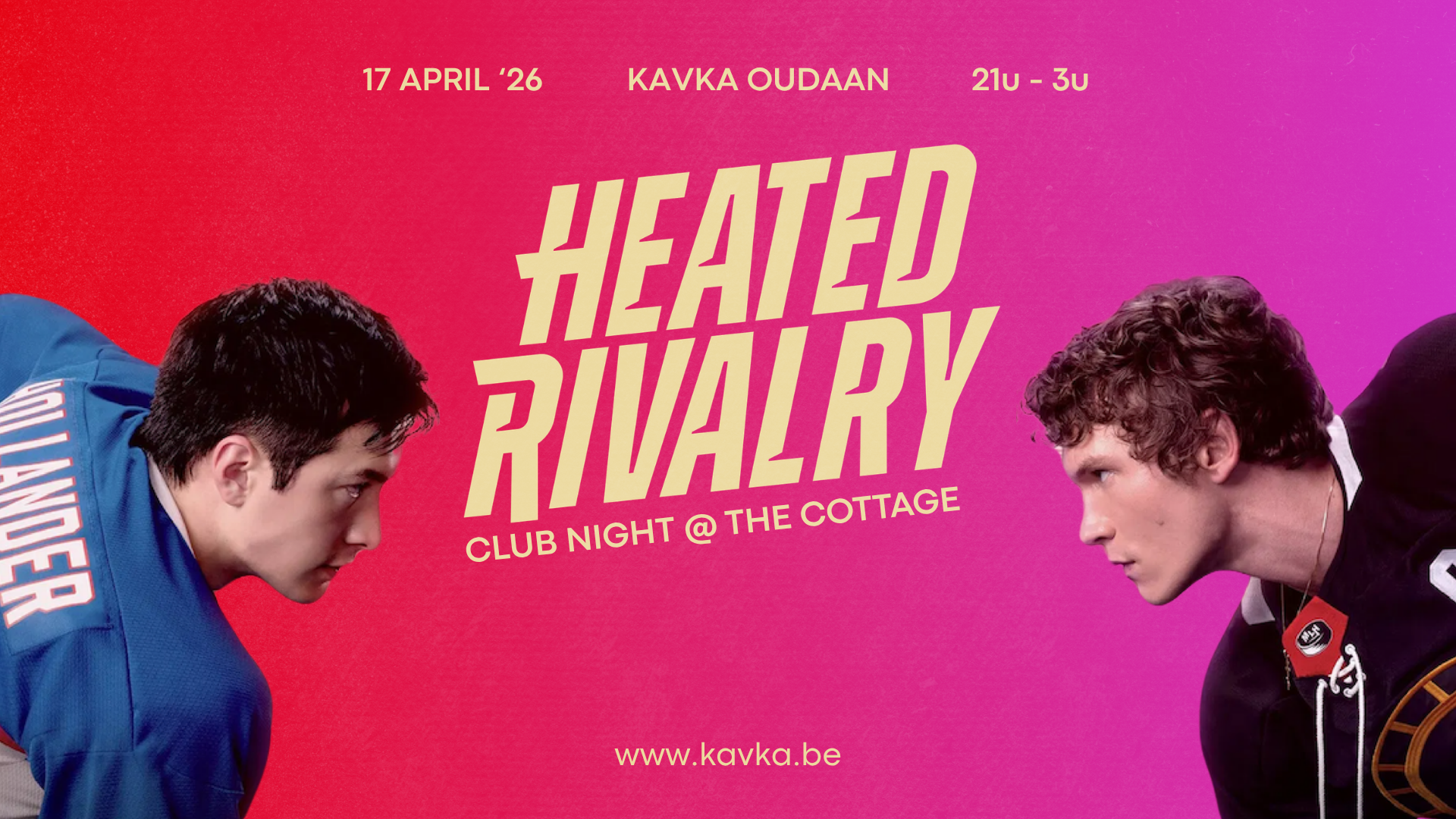 Banner voor de Heated Rivalry Club Night Met Shane en Ilya