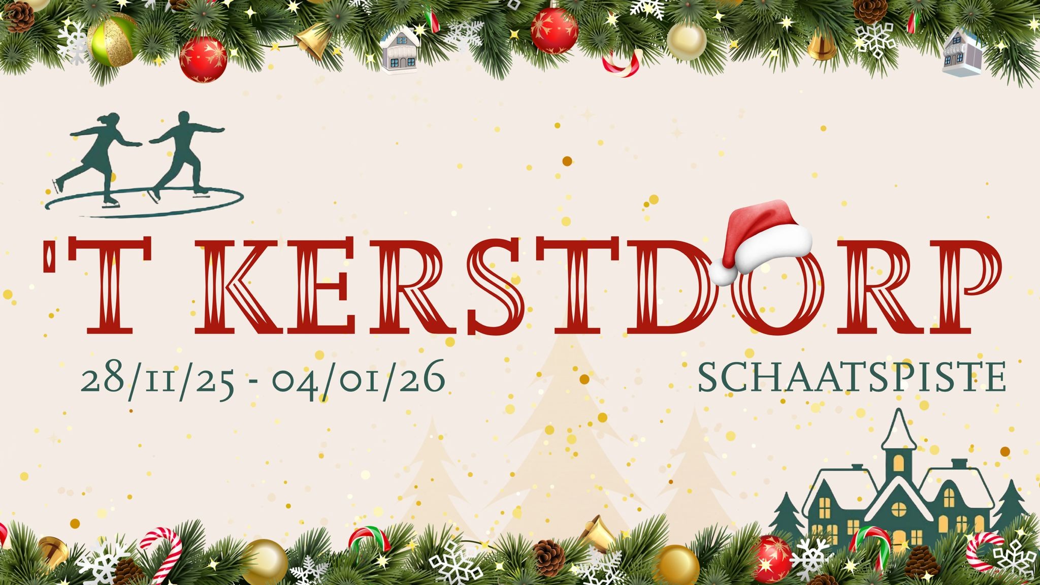 Kerstdorp met schaatspiste