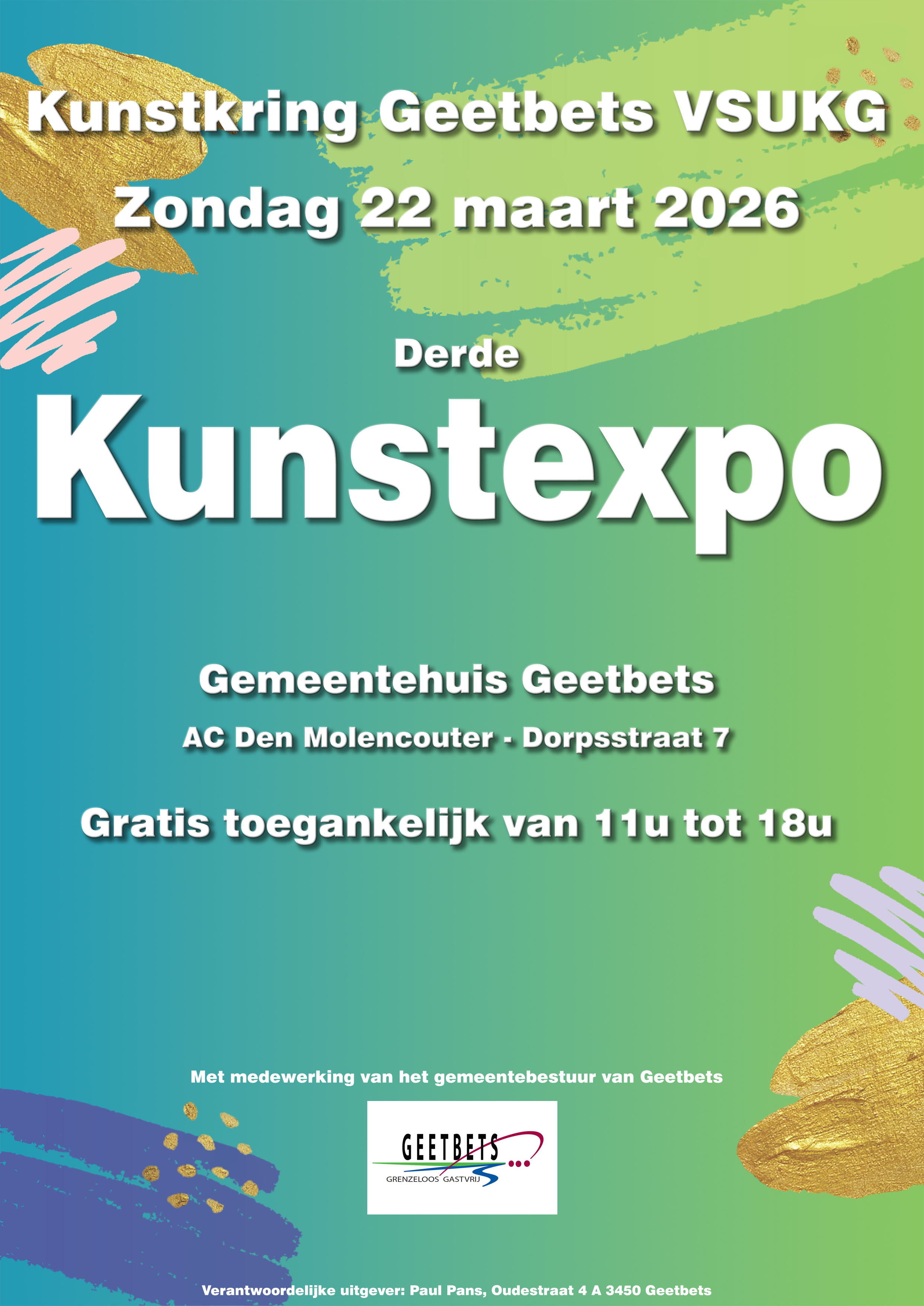 Affiche Kunstexpo Kunstkring Geetbets VSUKG