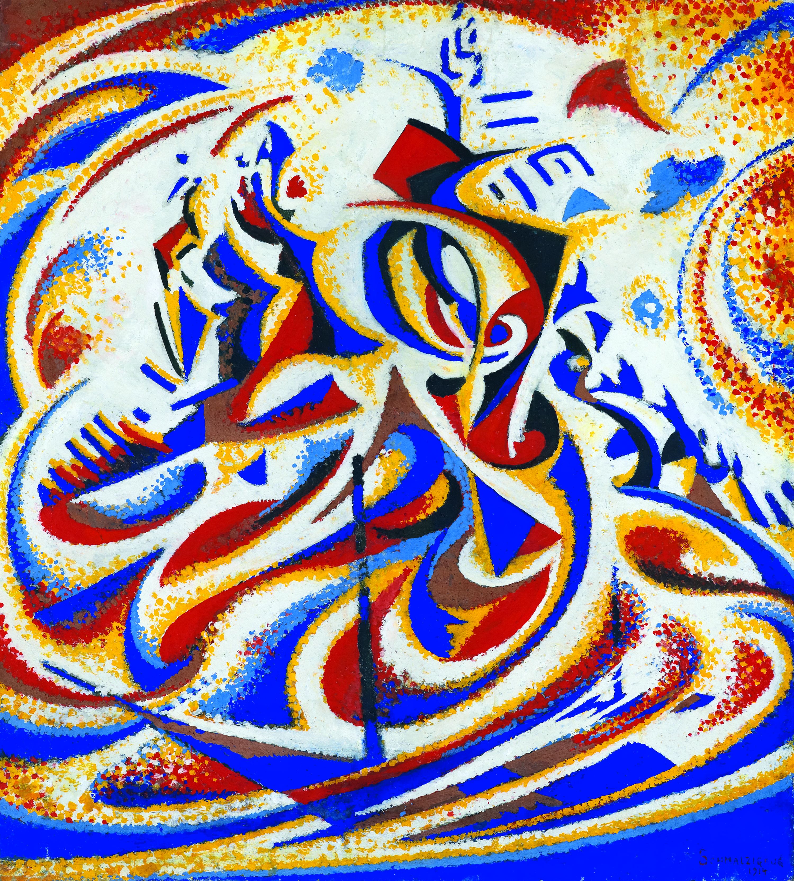 Jules Schmalzigaug, Volume + Licht de zon schijnt op de della Salutekerk, 1914