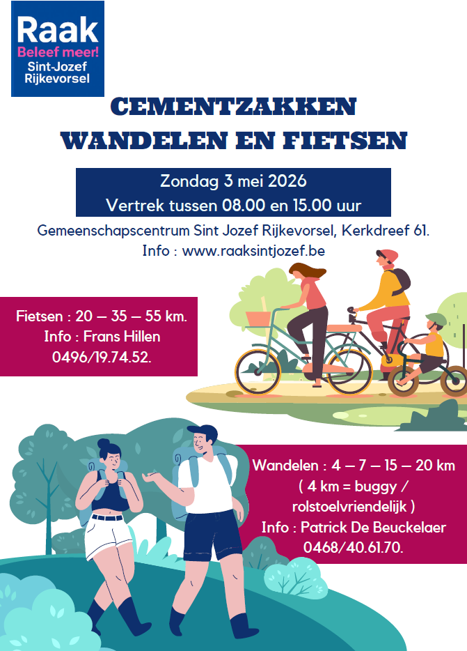 Cementzakken wandelen en fietsen 2026
