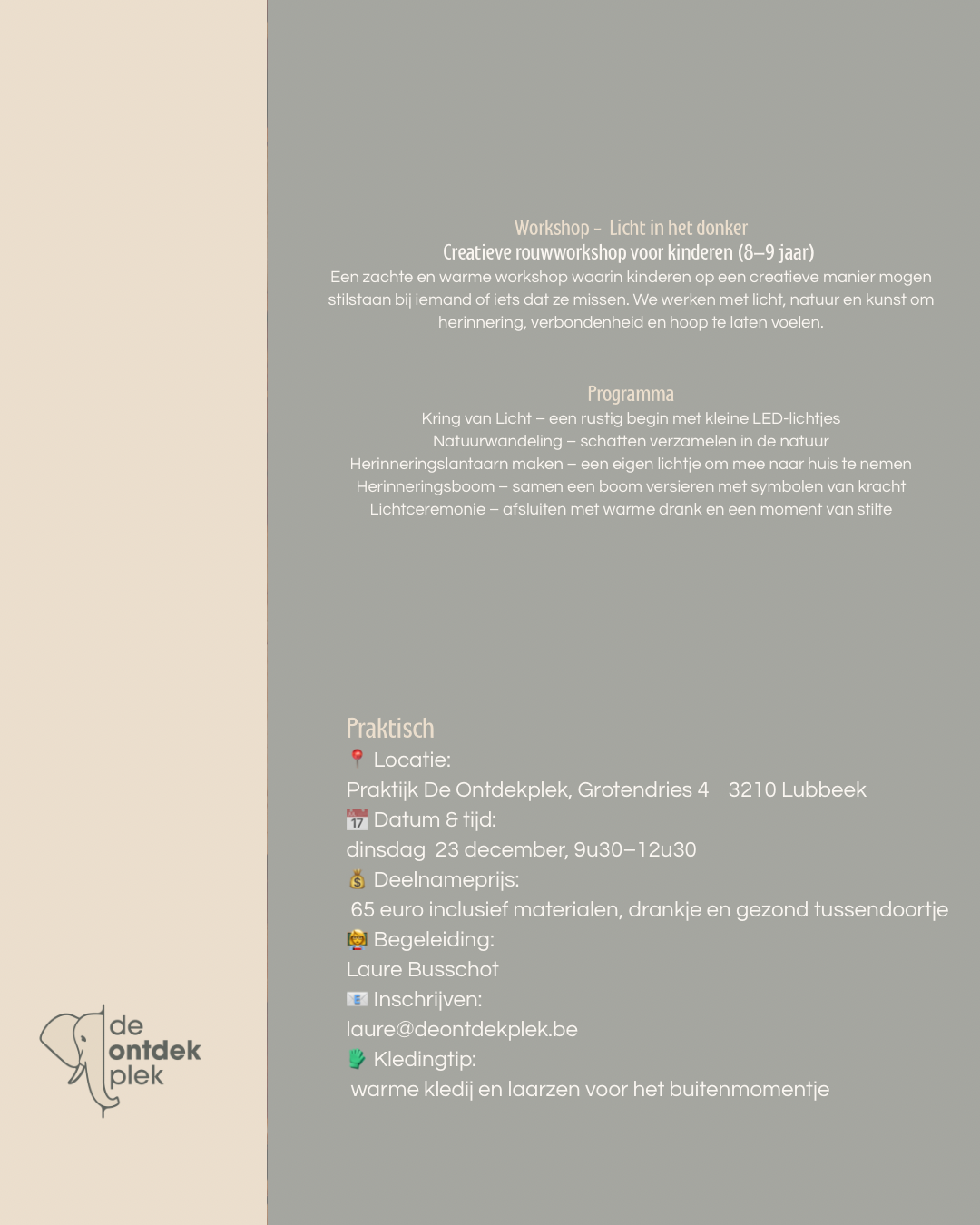 Workshop Licht in het donker