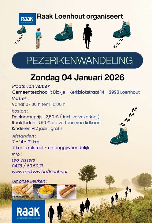 pezerikenwandeling 4 januari 2026 te Loenhout